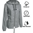 thumbnail image 4 of Coats for Women Fall Jackets for Women Women Solid Long Sleeve Pocket Outwear Loose Splicing Windbreaker, 4 of 6