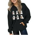 thumbnail image 2 of Spazoro Toddler Girls Loose Sweatshirts Hoodie, Warm Comfy Long Sleeve Graphic Casual Soft Pullover for Kids Girls Boys Black Size 5 T, 2 of 4