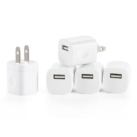 Spark Wireless 5pcs USB AC Universal Power Home Wall Travel Charger Adapter for iPhone 7/7 Plus 6/6 PLUS Samsung HTC Compatible w/ iOS10 (Best Cell Phone Plan For Travel To Europe)