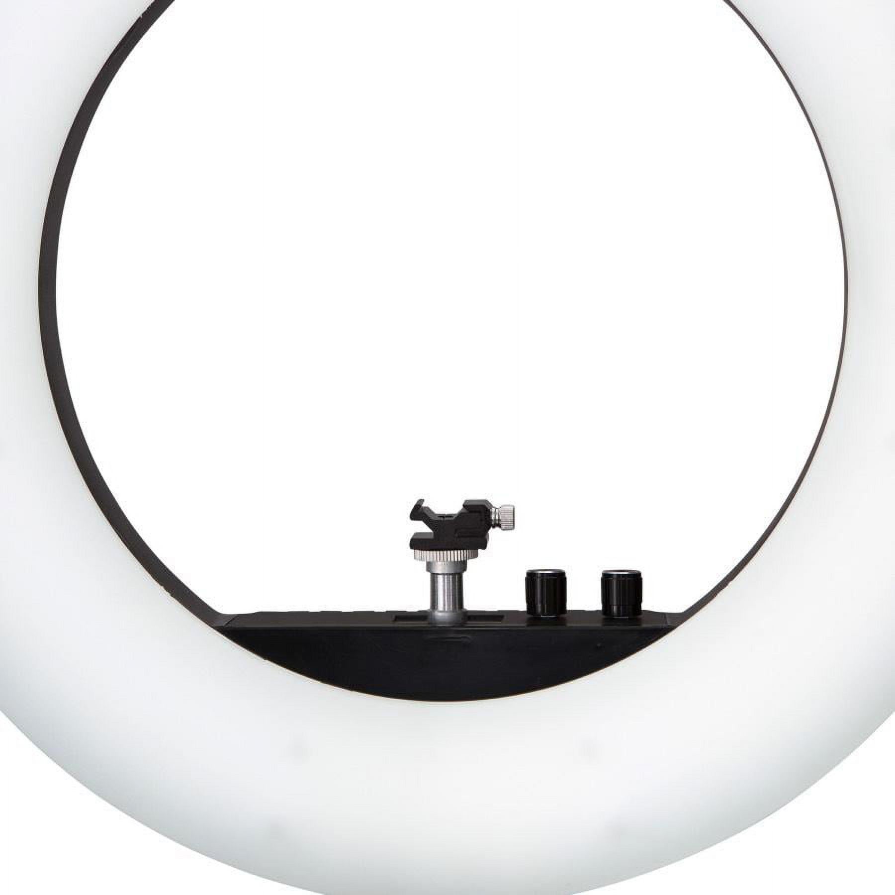 Impressions Vanity 18 Inch DuoTone LED Vanity Studio Ring Light with Stand, Accessories (Black)
