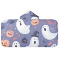 thumbnail image 5 of Yayeee Kids Hooded Towels Toddler Soft Absorbent Beach Bathing Wrap 50" x 23.5", Blue Cute Halloween, 5 of 5