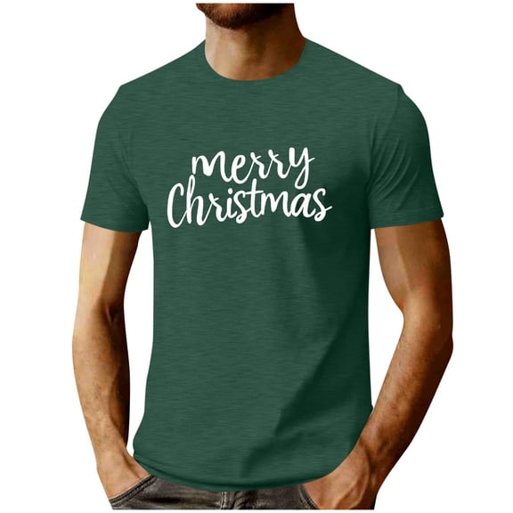 Stamzod Men's Athletic Shirts & Tees Summer Short Sleeve Christmas Shirt Holiday Casual Oversized T Shirts for Man Green XXL