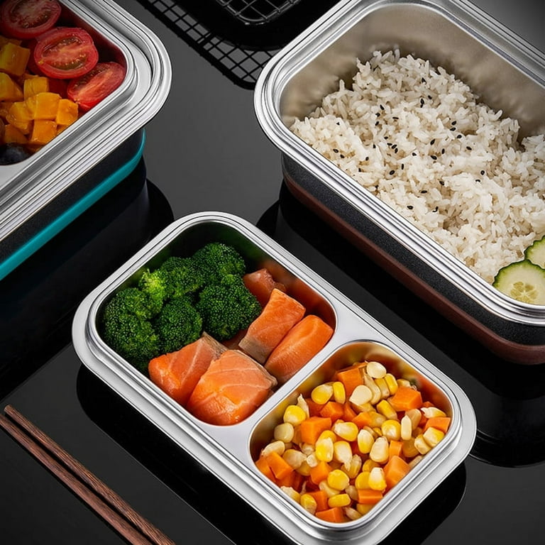 1500ml Stainless Steel Bento Box for Kids & Adults - Small Metal Lunch  Containers with Lock Clips Double Layer Lunch Boxes 