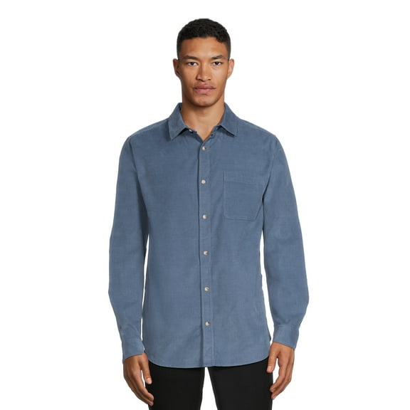 George Men's Corduroy Shirt with Long Sleeves, Sizes S-3XL