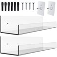 thumbnail image 1 of Juego de 2 estantes flotantes invisibles de acrílico para niños de 15 pulgadas para habitación de niños, estante de pared moderno para guardar juguetes, transparente de Acrylic Cq, 1 of 5