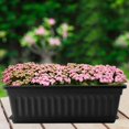 thumbnail image 3 of MOUYAT 6 Pcs Black Flower Window Box Planters, 17 x 7.5 x 5.5 Inch Plastic Vegetable Rectangular Flower Plant Pot with Trays and 30 Plant L, 3 of 7