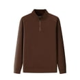 thumbnail image 2 of pstuiky camisas de manga larga para hombre, Blusa/camisa informal y moderna de color liso con cuello alto, manga larga y bolsillo con cremallera para hombre top de hombre xl, 2 of 6