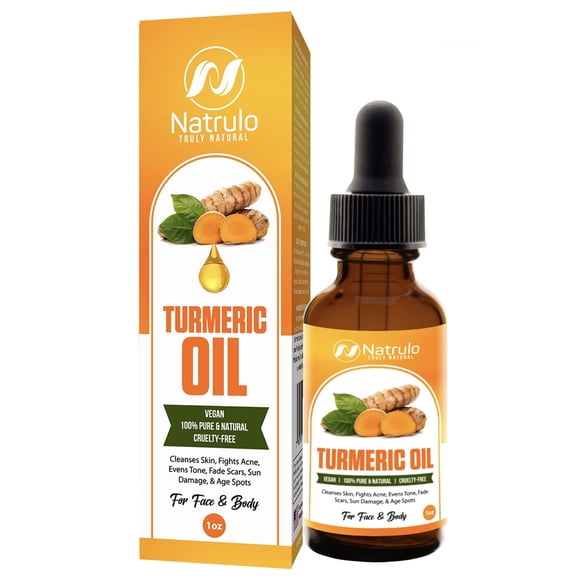 Suero de cúrcuma para rostro y cuerpo - Aceite iluminador de piel de cúrcuma natural para manchas oscuras - Limpia la piel combate el acné unifica el tono cura cicatrices - Cuidado de la piel con ac