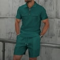 thumbnail image 2 of Mrmaere Men's V Neck Scrub Set Short Sleeve Pants 2 Piece Button Closure Stretchy Durable for Medical Work Army Green L, 2 of 6