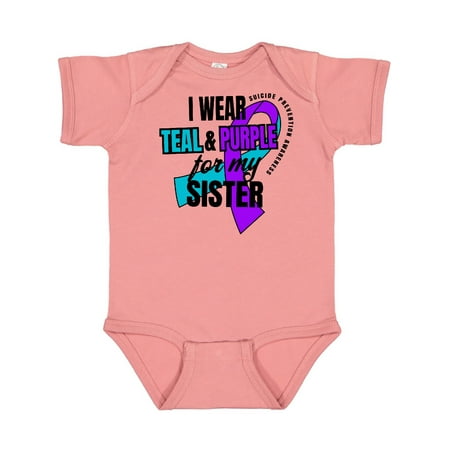 

Inktastic Suicide Prevention I Wear Teal and Purple for My Sister Gift Baby Boy or Baby Girl Bodysuit