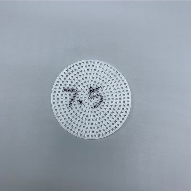 Forro inferior de bolsa tejida redonda de malla de plástico para estudiantes, 11,5 cm, punto de cruz de plástico