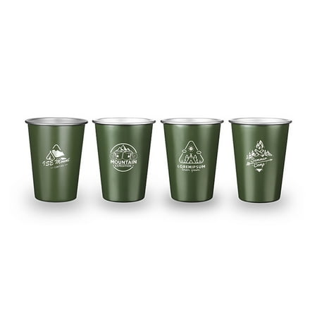 

304Stainless Steel Beer Cup Cold Drink 350Ml Coffee Tumbler Tea Milk Mugs Home for Camping Household Office Green