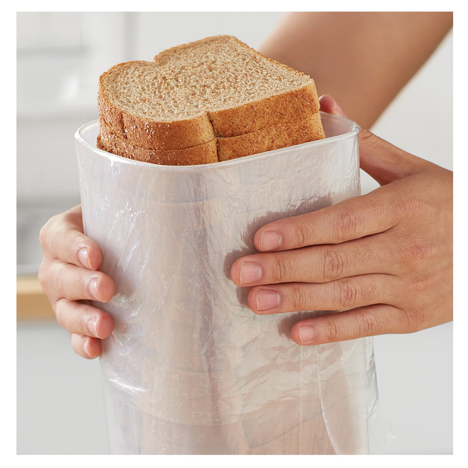 Mainstays Bread Plastic Storage Keeper, Clear with Gray Lid (1 Each) 5.25" x 5.25" x 13.62" - image 5 of 6