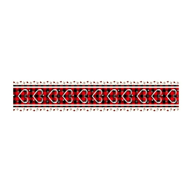 zhangmingg Valentine's Day Table Banner Classic Heart Design Decorative Runner for Dining Room Kitchen Table Setting