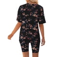 thumbnail image 5 of Blusas para las Mujeres Casual Impreso Cuello en V Manga Corta Blusa Pantalones Cortos, Conjuntos de Ropa para las Mujeres, 5 of 5