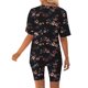thumbnail image 4 of Blusas para las Mujeres Casual Impreso Cuello en V Manga Corta Blusa Pantalones Cortos, Conjuntos de Ropa para las Mujeres, 4 of 5