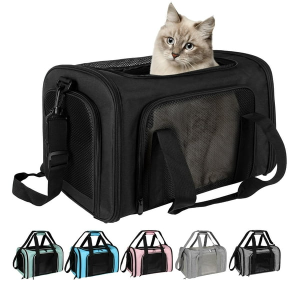 Top Tasta Transportín para perros y gatos, transportador para mascotas para gatos pequeños, medianos y grandes, transportador para perros con lados suaves, transportador para perros pequeños, portátil