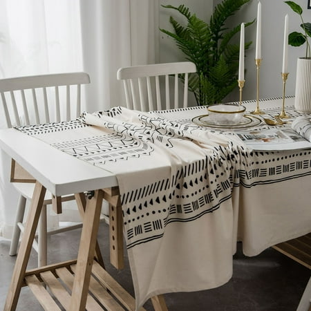 

Ludlz Rectangle Striped Pattern Kitchen Dining Table Cover Tablecloth Banquet Decor