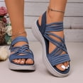 thumbnail image 4 of Women's Comfortable Walking Sandals with Elastic Strap Light Weight Casual Summer Sandals for Trendy Footwear,40, 4 of 7