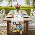 thumbnail image 4 of Table Runners 108 Inches Long Dress Scarves, Spring Dog Farmhouse Coffee/Dining/Kitchen Table Runner for Living Room, Sunflower Daisy Botanical Watercolor 13x108 Inch, 4 of 9
