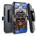 thumbnail image 1 of DALUX Hybrid Kickstand Holster Phone Case Compatible with Stylo 5 / Stylo 5 Plus - Cherokee Chief Skull, 1 of 1