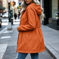 thumbnail image 7 of Zeijnsda Outdoor Jackets for Women Autumn Winter Zip-Up Midi Jackets Sporty Outfits Hooded Coat Waist Drawstring Pockets Warm Outerwear, 7 of 7