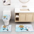 thumbnail image 4 of FMSHPON Sunflower 4 Piece Bathroom Set Shower Curtain Bath Rug Contour Mat and Toilet Lid Cover, 4 of 7