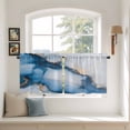 thumbnail image 3 of Blue Marble Tier Curtains, Modern Gray Golden Abstract Gradient Art Light Filtering Kitchen Curtains, 2Pcs Rod Pocket Half Window Treatments Panels for Sink Cafe Cabinet Camper 27.5x24 Inches, 3 of 9