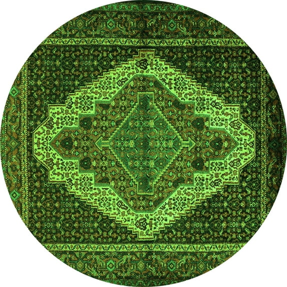 Ahgly Company Indoor Round Persian Green Traditional Area Rugs, 7' Round