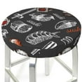 thumbnail image 3 of Bingfone13 Inch Padded Round Bar Stool Cover Cushion With Elastic Fabric Round Chair Seat - Japanese Sushi Hashi, 3 of 7