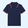 thumbnail image 3 of Cethrio Boys Polo Shirts, Collared Cotton Pullover School Uniform Short Sleeve Shirts Navy Size 6, 3 of 4