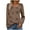 Coffee, variant on Women's Slouchy Crewneck Tops Buttoned Fashion Star Print Loose Casual Long Sleeve T-Shirt Top
