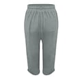 thumbnail image 3 of Women Wide Leg Palazzo Capri Pants Loose High Waisted Casual Flowy Fold Hem Cropped Pants 2026 Summer Beach Work Trousers, 3 of 4
