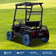 thumbnail image 2 of 24V 2 Seater Kids Ride on Car, 4WD Golf Cart with Parent Remote Control, 4x4 Motors Ride on Truck with Roof, Toddler Electric Vehicle with Storage Box, Foot Pedal, Music Player, Lights, Horn, Blue, 2 of 9