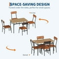 thumbnail image 4 of 5-Piece Dining Table Set for 4, Industrial Kitchen Dinette Set with 4 PU Upholstered Chairs and Metal Frame, Perfect for Dining Room, Small Space and Apartment, Brown, 4 of 6
