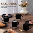 thumbnail image 5 of Vesteel Coffee Mugs Set of 6, 12oz Ceramic Coffee Cups Set with Makeup Clay for Coffee Tea Milk, Mug Gifts for Thanksgiving Day Anniversary, Matte Black, 5 of 7