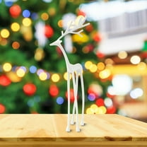 Dmlowu Reindeer Christmas Decorations - Xmas Tabletop Decor Deer, Elegant Christmas Decorations Indoor for Living Room Bedroom Office, White Holiday Decor Reindeer - Table Centerpieces