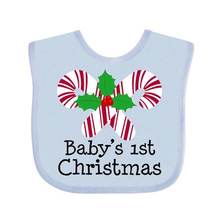 

Inktastic Baby s 1st Christmas Candy Canes Gift Baby Boy or Baby Girl Bib