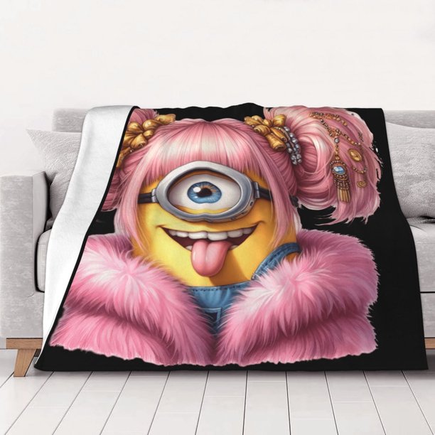 Manta polar de los Minions de Mi villano favorito, súper suave y acogedora, para ropa de cama para hombres, mujeres, personas mayores y niños Características: súper suave, 40 x 30 pulgadas
