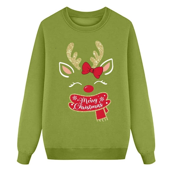 Little Kid Teen Boy Clothes Cute Pullovers for Teens Hoodie Trim Girls Zipper Hoodie for Boys Christmas Cute Reindeer Snowflake Polka Dot Baby Girl Casual Knit Soft Thick Crew Neck Lon Green 3-4 Years