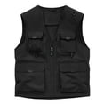 thumbnail image 3 of VBTAPA Men's Softshell Fishing Vest Outdoor Lightweight Waistcoat Waterproof Utility Cargo Sleeveless Jacket Black XXXXXL, 3 of 4