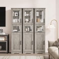 thumbnail image 4 of Yeshouse Despensa, armario alto para baño con puertas de cristal y estante ajustable, armario independiente, armarios altos para ropa blanca para cocina, sala de estar y lavadero, 4 of 8