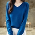 thumbnail image 2 of DAFPZW Women's Wool Base Layer Shirt V-Neck Long Sleeve Travel Hiking Tee T-Shirt Pullover Sweater Tops, 2 of 6