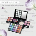 thumbnail image 2 of Ver Beauty Professional Train Case Makeup Organizer with Sliding Trays & Handle (Pink Stripes), 2 of 8