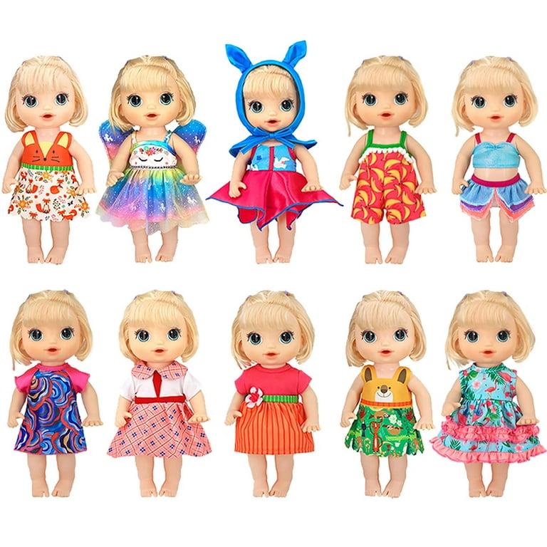 ebuddy 10 Sets Baby Doll Clothes Outfit Dress for 10 Inch Baby Dolls 12  Inch Alive Baby Dolls 14.5 Doll : : Toys & Games