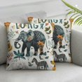 thumbnail image 3 of Cute Monkey Elephant Tiger Reversible Throw Pillow Covers Wild Animal Pillow Covers Home Decor for Kids Teens Adults Kawaii Animals Square Cushion Covers  Botanical, 3 of 7