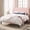 Pink, variant on SHA CERLIN Full Size Bed Frame with Soft Teddy Fabric, Boucle Upholstered Platform Bed, Curved Headboard Design, Wooden Slats Support, Noise-Free, No Box Spring Needed, Easy Assembly, White