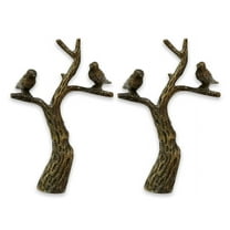 Royal Designs, Inc. Small Birds in Tree Lamp Finial for Lamp Shade, F-5029AB-2, Antique Brass, Pack of 2