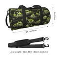 thumbnail image 4 of Xecao Light Green Excavator print Round Travel Duffel Bag is a foldable gym bag with an inner pocket, perfect for travel sports, 4 of 8