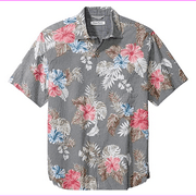 $118 Tommy Bahama Bora Bora Flora Stretch Cotton Camp Shirt,M